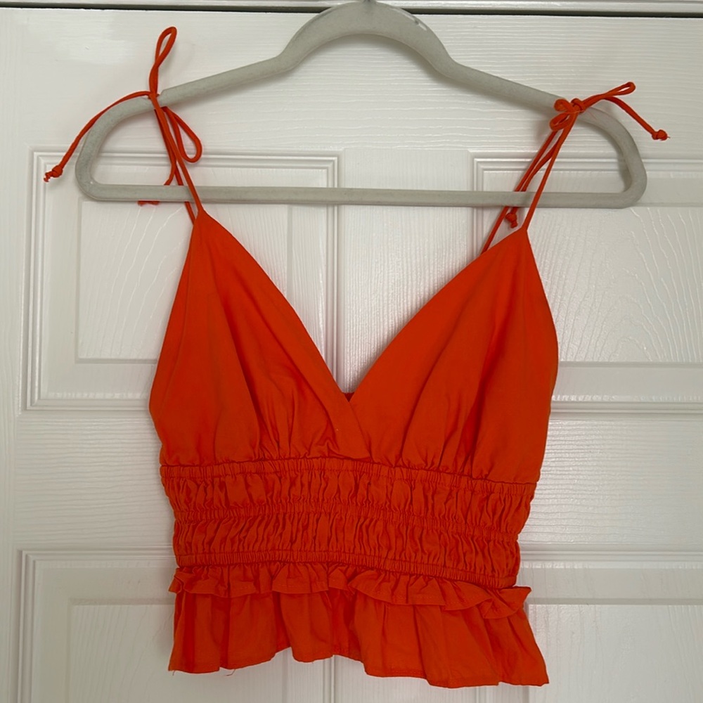 Orange crop top